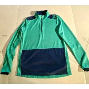 Russell Athletic Boys XL 14-16  Dri-Power Long Sleeve Top 1/4 Zip Green Blue